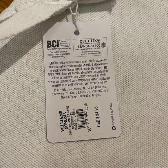 Williams Sonoma Set of Two Monogram Towels Letter ~ L - Picture 6 of 9